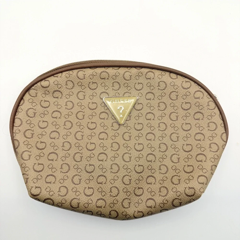NEW Guess Makeup Dome Logo Cosmetics Bag Travel Monogram Toiletry Y2K